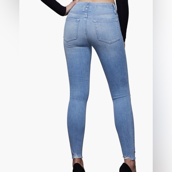 Good American Good Petite Distressed Hem Skinny Jeans - Size 18 - Blue386 - Picture 3 of 3